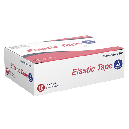 Dynarex Elastic Tape, 1" x 5 yd, 12/12/cs