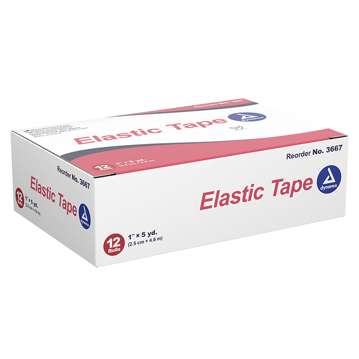 Dynarex Elastic Tape, 1" x 5 yd, 12/12/cs