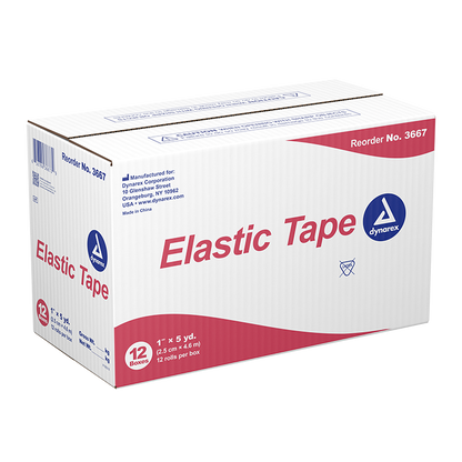 Dynarex Elastic Tape, 1" x 5 yd, 12/12/cs