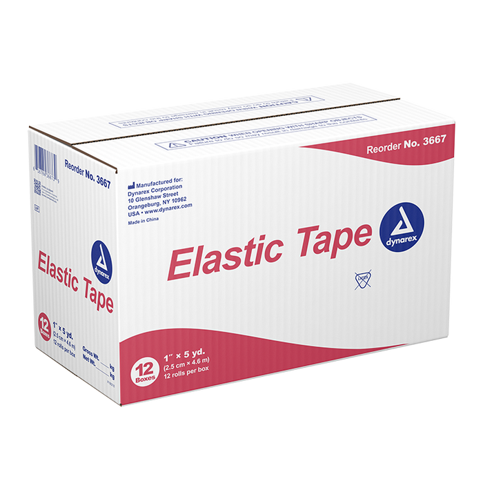 Dynarex Elastic Tape, 1" x 5 yd, 12/12/cs