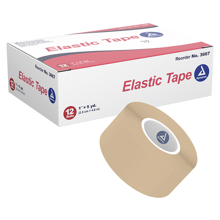 Dynarex Elastic Tape, 1" x 5 yd, 12/12/cs