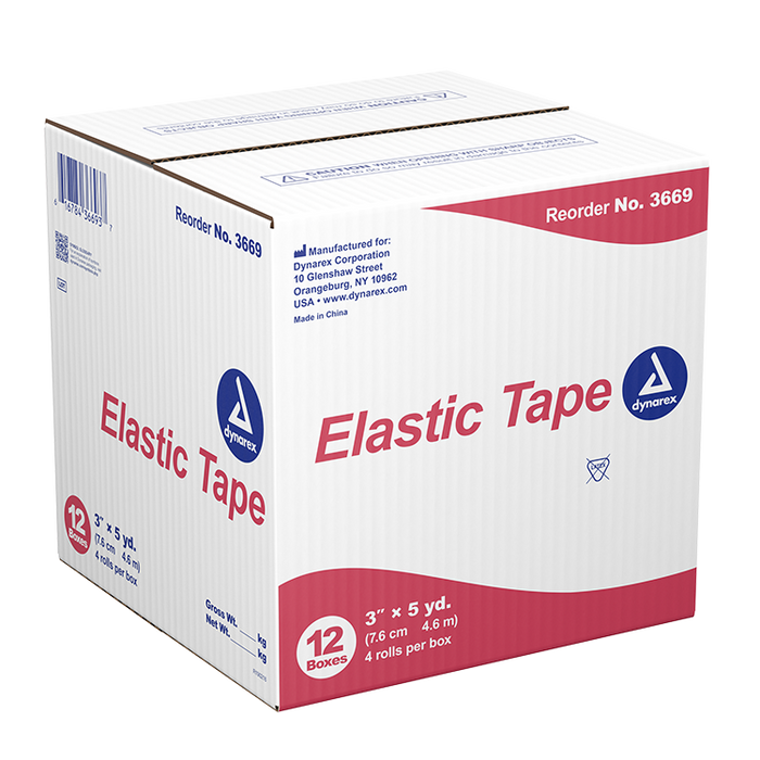 Dynarex Elastic Tape, 3" x 5 yd, 12/4/cs