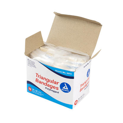 Dynarex Triangular Bandages, 36" x 36" x 51", 12/bx