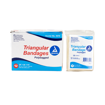 Dynarex Triangular Bandages, 36" x 36" x 51", 12/bx