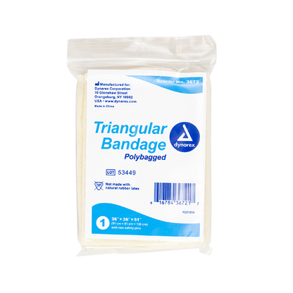 Dynarex Triangular Bandages, 36" x 36" x 51", 12/bx