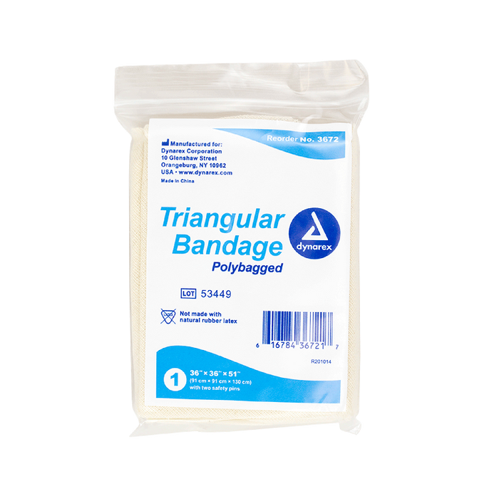 Dynarex Triangular Bandages, 36" x 36" x 51", 12/bx