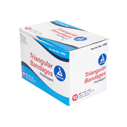 Dynarex Triangular Bandages, 40" x 40" x 56", 12/bx