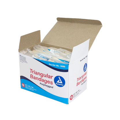 Dynarex Triangular Bandages, 40" x 40" x 56", 12/bx