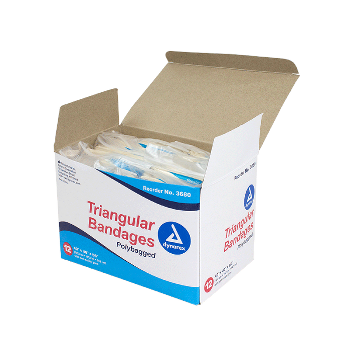 Dynarex Triangular Bandages, 40" x 40" x 56", 12/bx