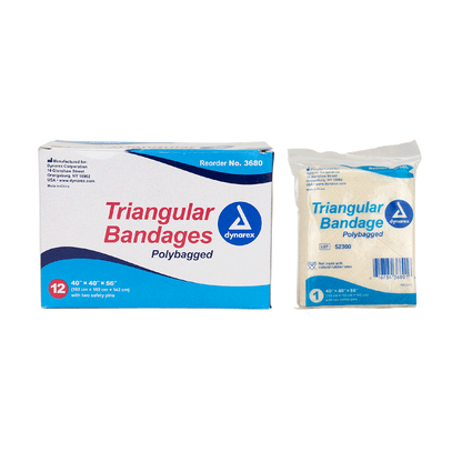 Dynarex Triangular Bandages, 40" x 40" x 56", 12/bx