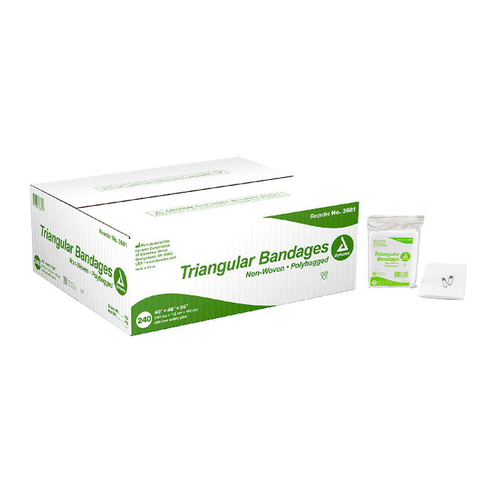 Dynarex Triangular Bandage - Non-Woven, 40" x 40" x 56", 240/cs