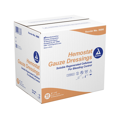 Dynarex Hemostat Gauze Dressing, 2" x 4", 10/20/cs