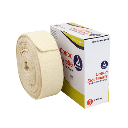 Dynarex Cotton Stockinette, 3" x 25 yd, 4 Rolls/cs