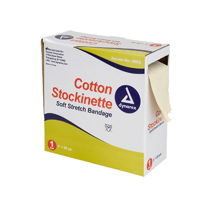 Dynarex Cotton Stockinette, 3" x 25 yd, 4 Rolls/cs