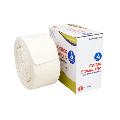 Dynarex Cotton Stockinette, 4" x 25 yd, 4 Rolls/cs