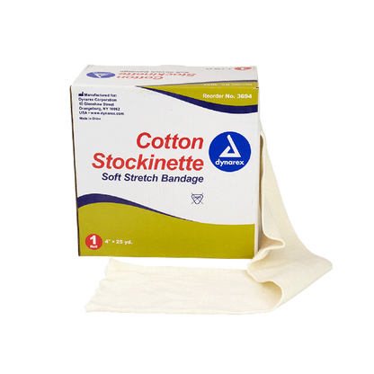 Dynarex Cotton Stockinette, 4" x 25 yd, 4 Rolls/cs