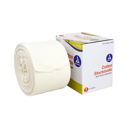 Dynarex Cotton Stockinette, 6" x 25 yd, 4 Rolls/cs