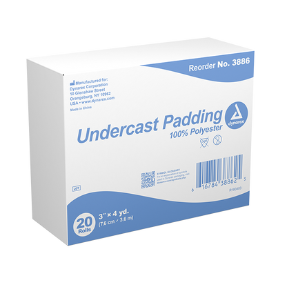 Dynarex Undercast Padding, 3" x 4 yd, 100% Polyester, 4/20/cs