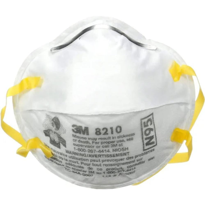 3M Particulate Respirator 8210, N95 Face Mask, Regular Size, 160 per Case