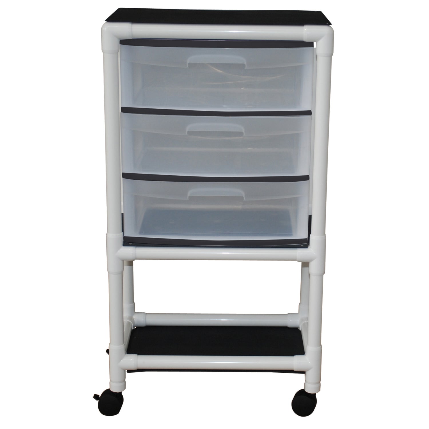 MJM International 3U3D Universal cart with 3 slide out drawers; drawer size: 19.125" W x 14" D x 6.5" H