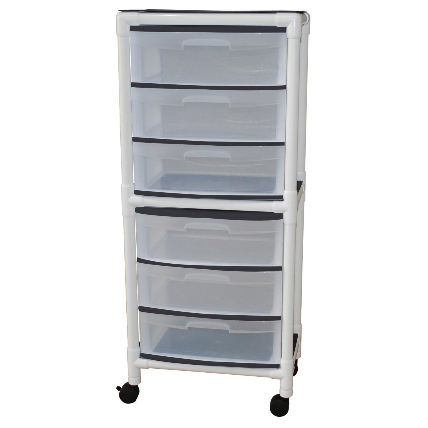 MJM International 3U6D Universal cart with 6 slide out drawers; drawer size: 19.125" W x 14" D x 6.5" H