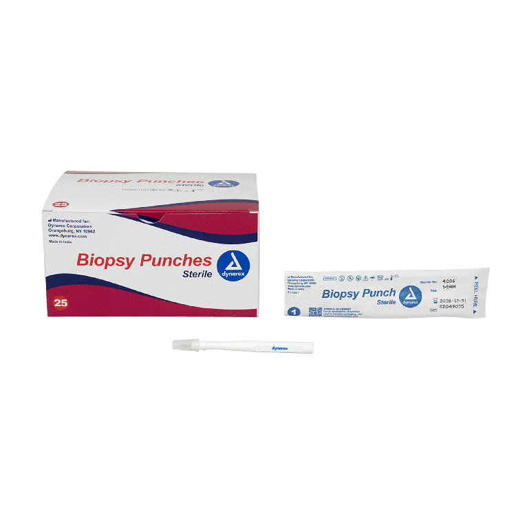 Dynarex Biopsy Punches, 1.5 mm, White, 25/bx