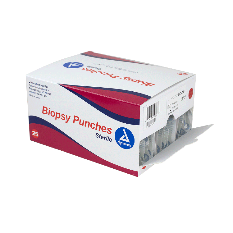 Dynarex Biopsy Punches, 1.5 mm, White, 25/bx