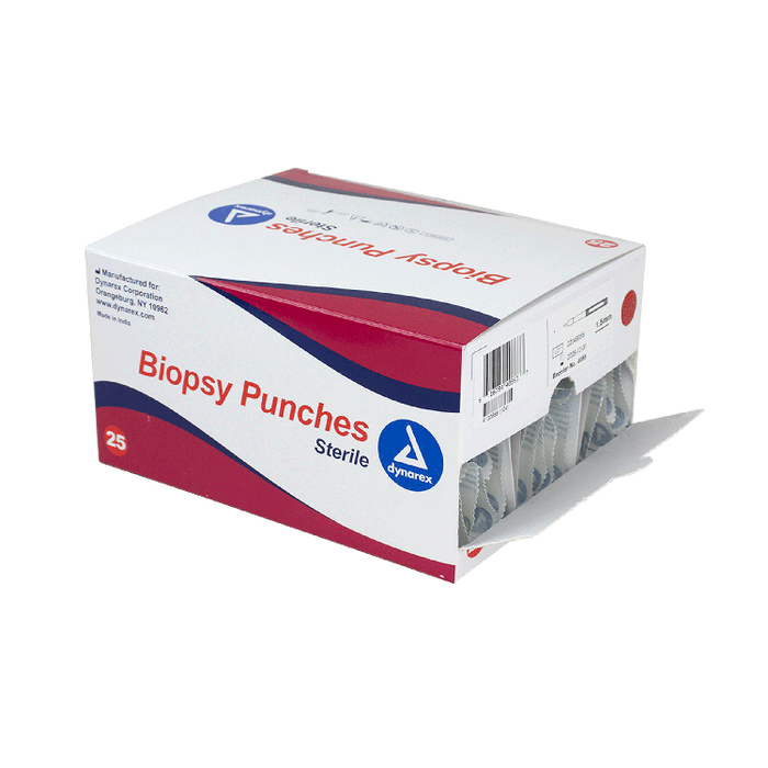 Dynarex Biopsy Punches, 1.5 mm, White, 25/bx