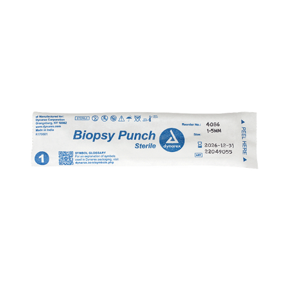 Dynarex Biopsy Punches, 1.5 mm, White, 25/bx