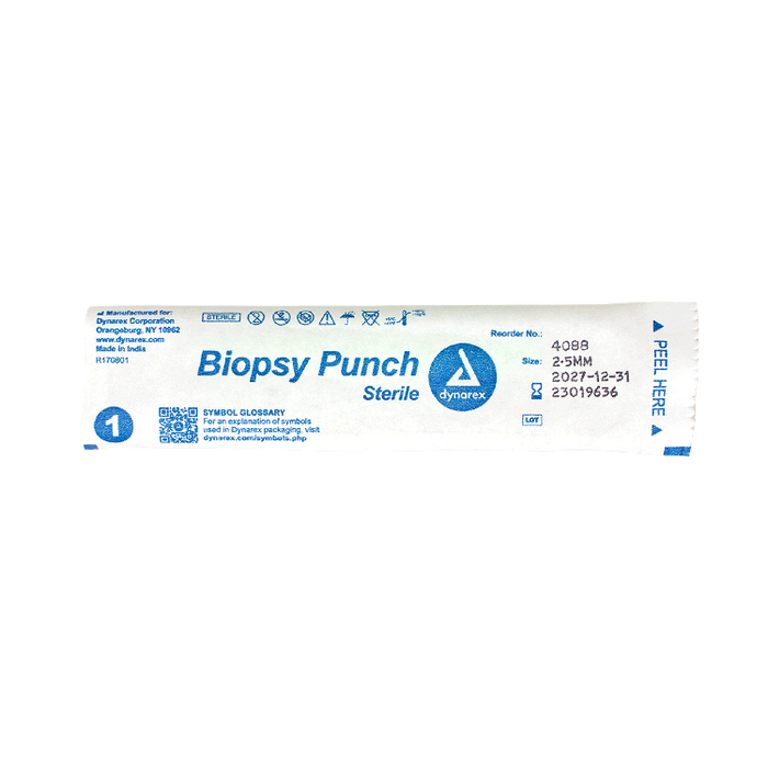 Dynarex Biopsy Punches, 2.5 mm, Green, 25/bx