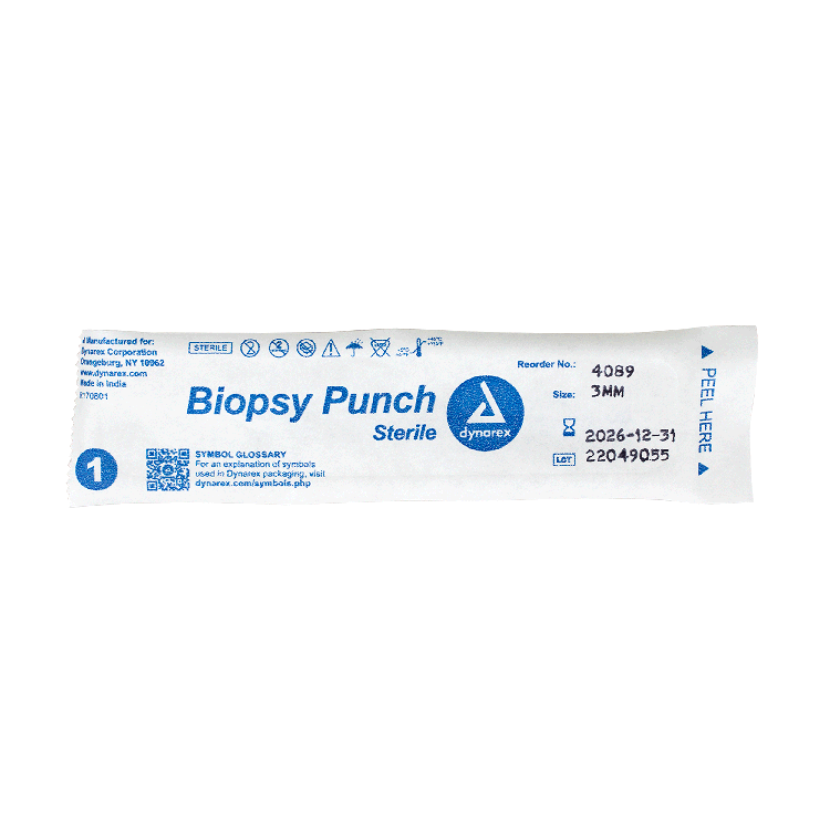 Dynarex Biopsy Punches, 3.0 mm, Gray, 25/bx