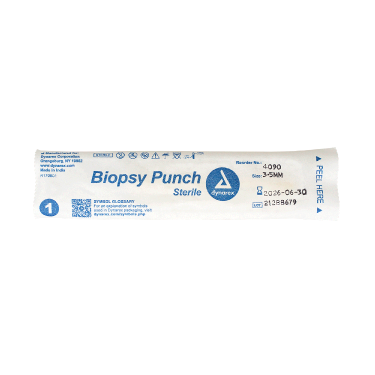 Dynarex Biopsy Punches, 3.5 mm, Yellow, 25/bx