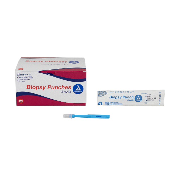 Dynarex Biopsy Punches, 4.0 mm, Blue, 25/bx