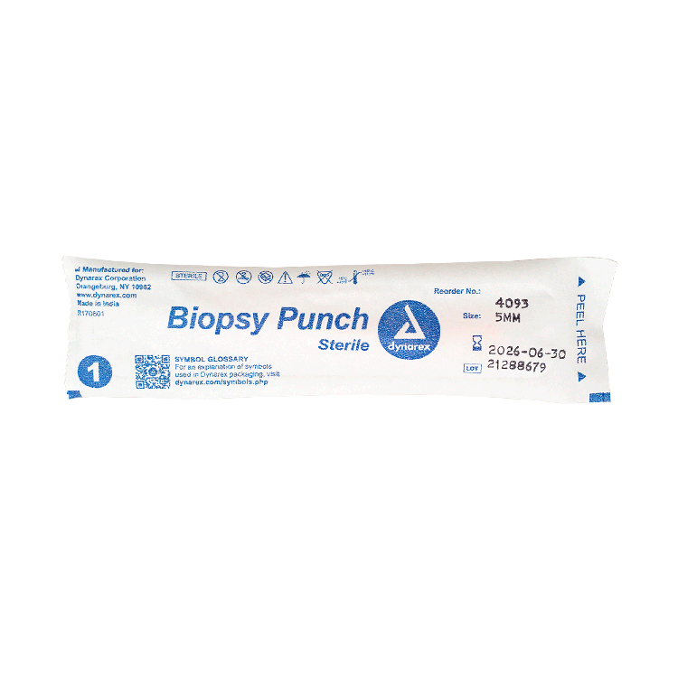 Dynarex Biopsy Punches, 5.0 mm, Pink, 25/bx