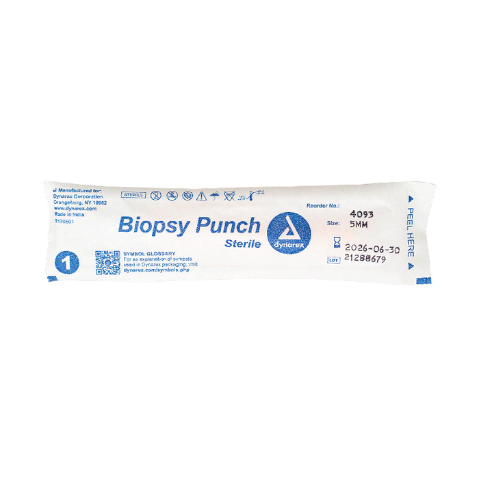 Dynarex Biopsy Punches, 5.0 mm, Pink, 25/bx