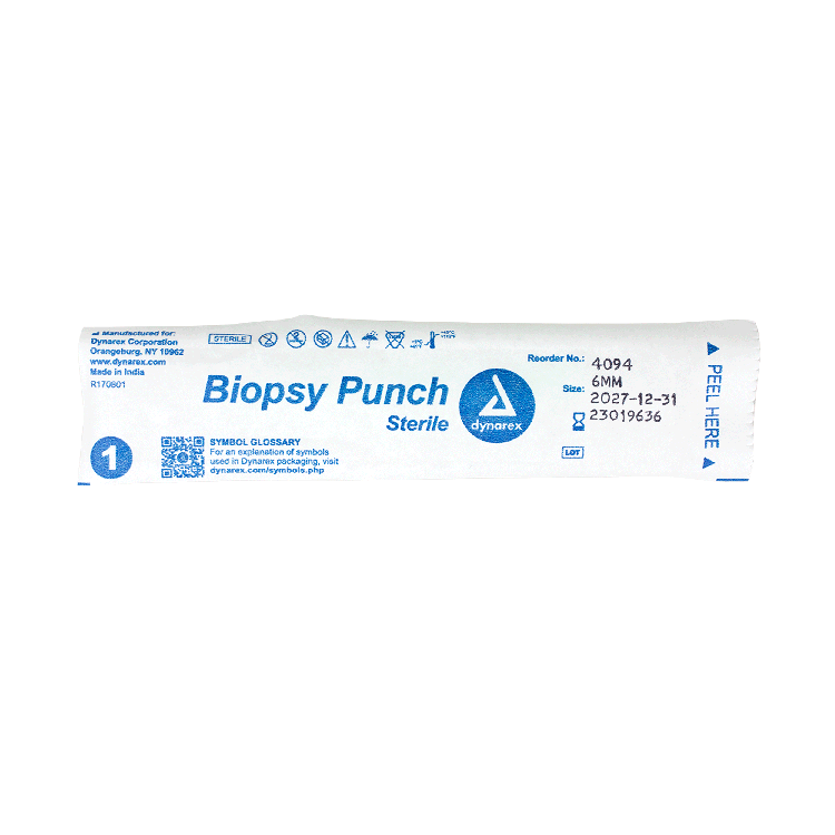 Dynarex Biopsy Punches, 6.0 mm, Light Green, 25/bx