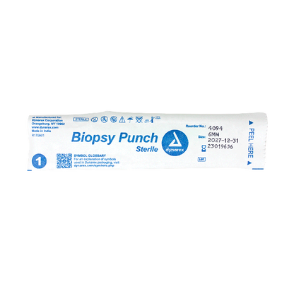 Dynarex Biopsy Punches, 6.0 mm, Light Green, 25/bx