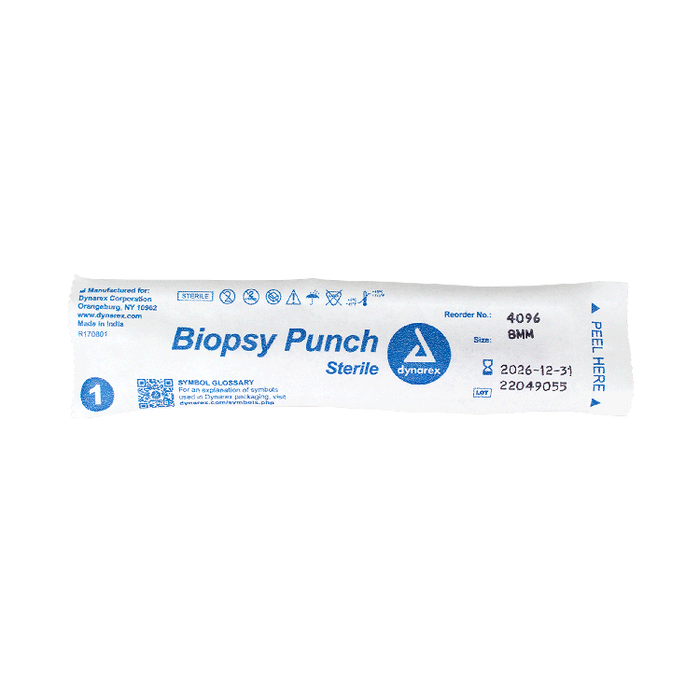 Dynarex Biopsy Punches, 8.0 mm, Purple, 25/bx