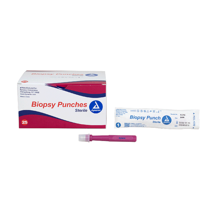 Dynarex Biopsy Punches, 8.0 mm, Purple, 25/bx