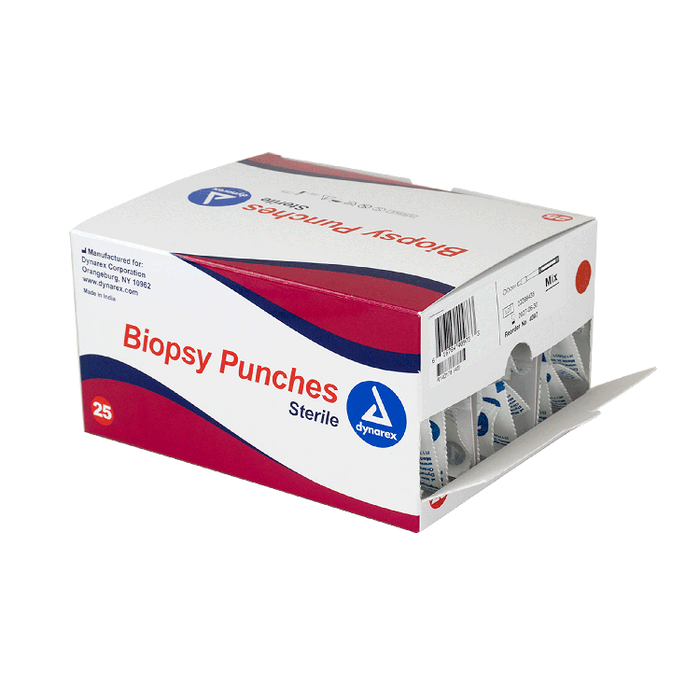 Dynarex Biopsy Punches, Mix Box: 2, 3, 4, 5 and 6 mm, 25/bx (5 each size)