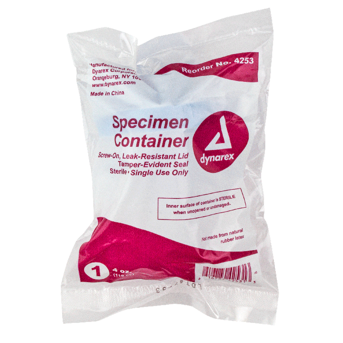 Dynarex Specimen Containers, 4 oz. Sterile (100 Count)