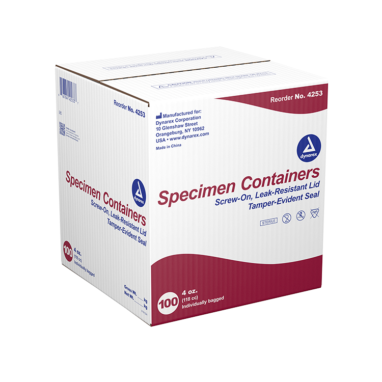 Dynarex Specimen Containers, 4 oz. Sterile (100 Count)