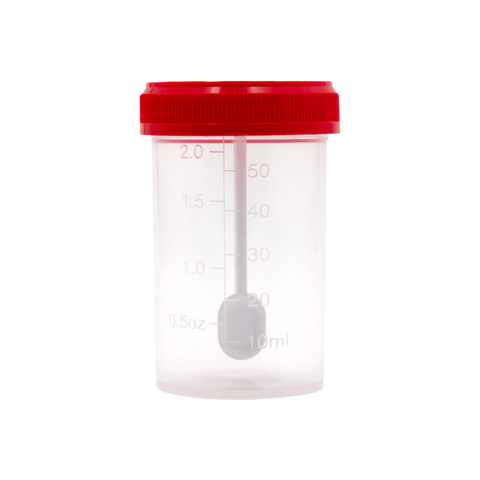 Dynarex Stool Specimen Container with Spoon, 60mL (400 Count)