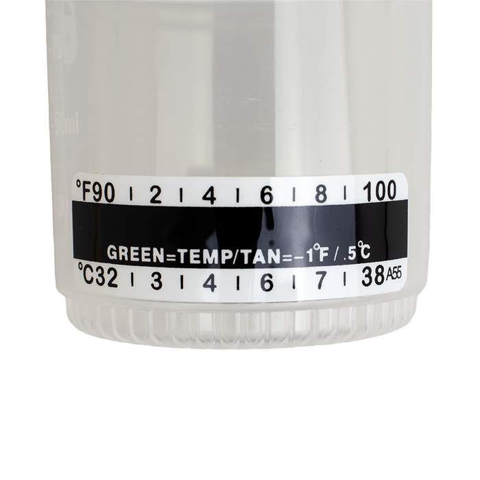 Dynarex Urine Container with Temperature Strip, 90 mL - Transparent, White (400 Count)