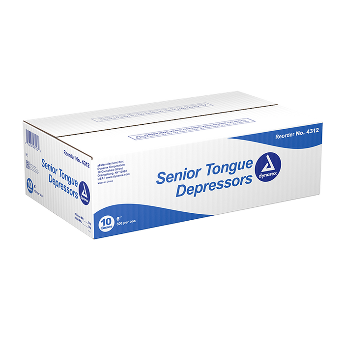 Dynarex Tongue Depressors Wood - Non-Sterile, 500ea/bx, 10bxs/cs (5000 Count)