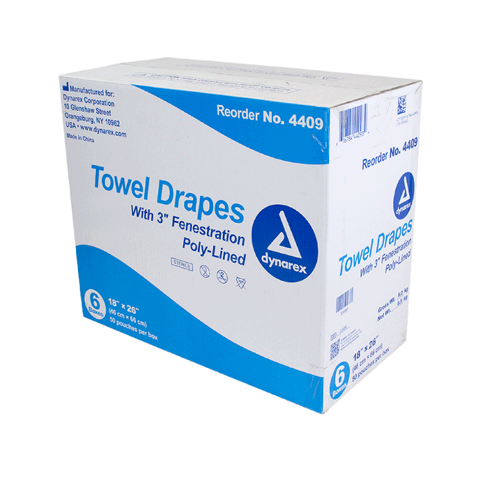 Dynarex Disposable Towel Drapes Sterile - 50ea/bx, 6bxs/cs (300 Count)