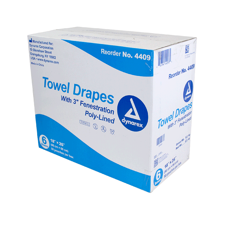 Dynarex Disposable Towel Drapes Sterile - 50ea/bx, 6bxs/cs (300 Count)