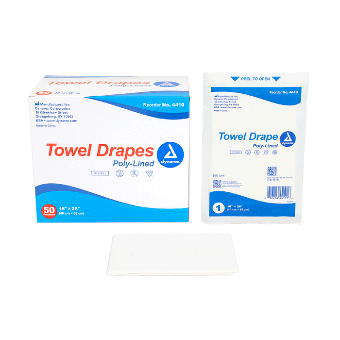 Dynarex Disposable Towel Drapes Sterile - 50ea/bx, 6bxs/cs (300 Count)