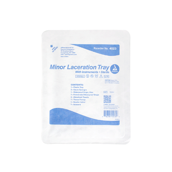 Dynarex Minor Laceration Tray w/ Instruments (20 Count)