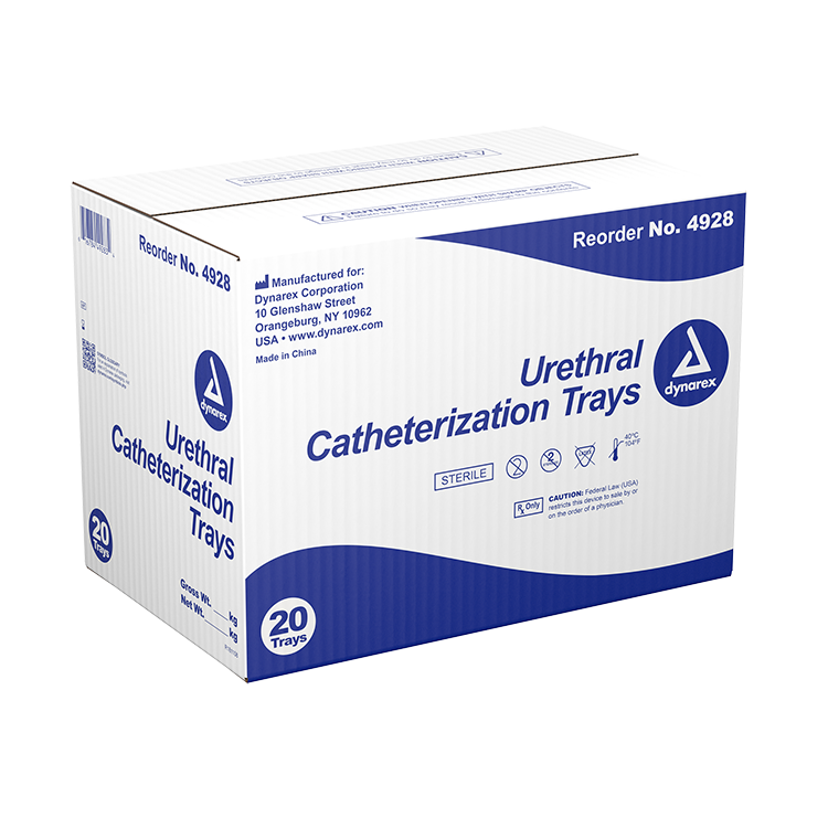 Dynarex Urethral Intermittent Catheter Latex Free Tray - Sterile (20 Count)